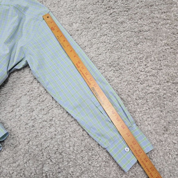 Twillory Shirt Mens 16 32-33 Blue Green Plaid Tailored‎ Fit Performance Office - Picture 8 of 9